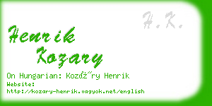 henrik kozary business card